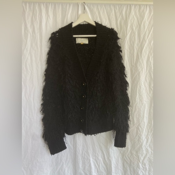 Anthropologie Leifsdottir Black Wool Alpaca Mohair Blend Sweater Size Small - Picture 2 of 15